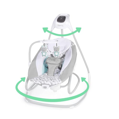 Image of Ingenuity 2-in-1 SimpleComfort Lightweight Compact 6-Speed Multi-Direction Baby Swing & Rocker, Vibrations & Nature Sounds, 0-9 Months 6-20 lbs (Raylan)