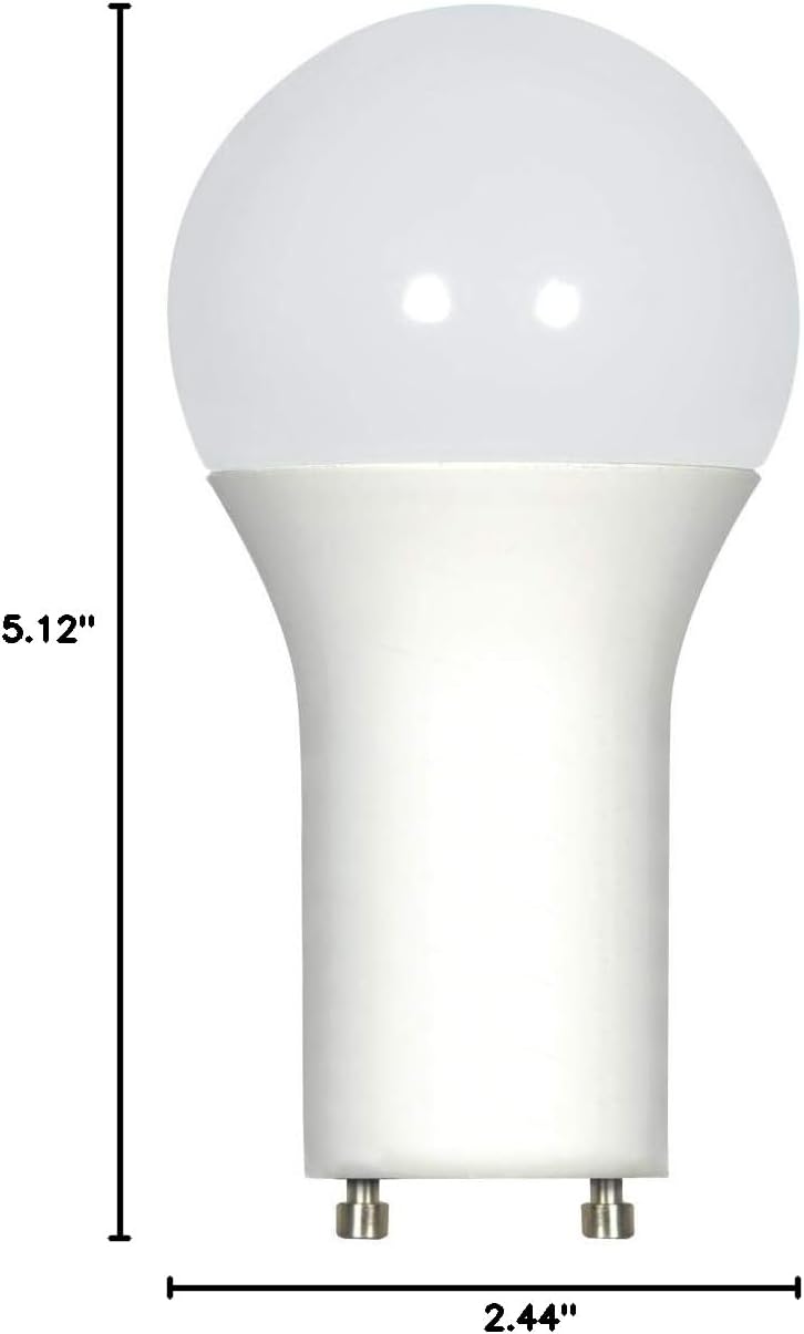 Satco 9.8 Watt 120 Volt A19 LED Light Bulb 2700K 800 Lumen GU24 Base 220 Deg. Beam Angle (24 Pack)