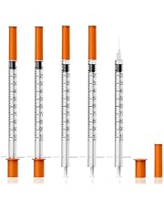 U-100 Insnlin Syringe 31G 5/16" (8mm) 1cc Syringe with Needle, Pack of 25