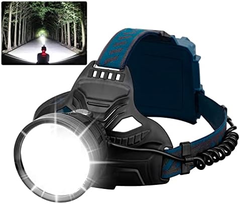 LED Rechargeable Headlamps for Adults, 90000 Lumen Super Bright Headlamp Flashlight 90°Adjustable 4 Modes IPX5 Waterproof USB Rechargeable Head Lamp for Camping Running Hunting Cycling Climbing Hiking