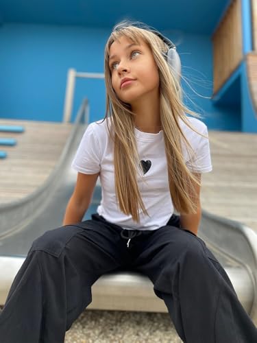 Image of Girls Cargo Pants Size 14-16 Black Winter Cargo Pants for Girls Joggers Pants Drawstring