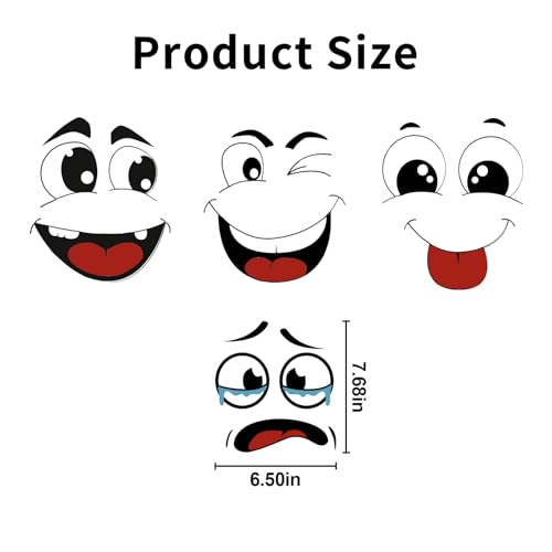 Image of 4Pcs Funny Trash Garbage Can Stickers-6.8in x 8.3in Cute Toilet Lid Decal Sticker,Adhesive Cartoon Expressions Sticker for Kitchen Fridge Bucket,Decorative Wall Stickers Indoor Outdoor,Type A
