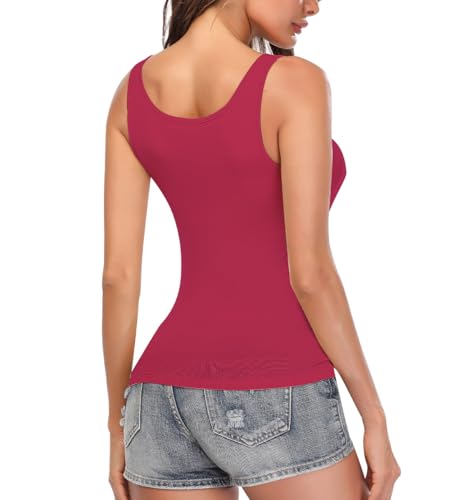 Image of Camisoles for Women with Built in Bra,Basic Yoga Top Layering Tank Top Padded Bra Undershirt(S-3XL)