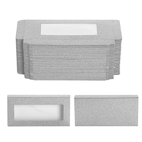 50 Pcs Empty Eyelashes Packaging Soft Paper Lash Box, False Eyelashes Storage Box for Women Girls Makeup Tool Eyelash Boxes