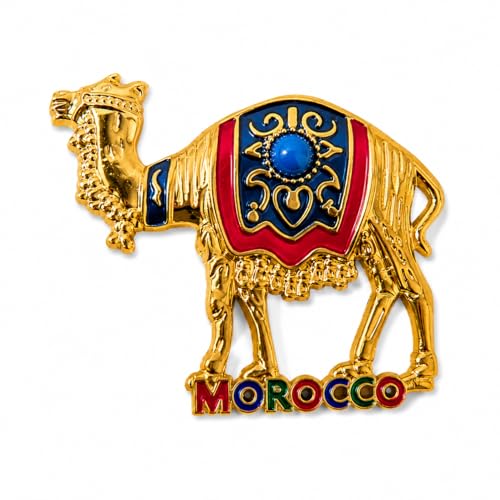 Magnet Maroc Chameau 3D – Aimant Frigo Souvenir Marocain Artisanal – Décoration Morocco Cadeau Voyage Marrakech Merzouga (doré)