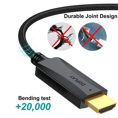 DisplayPort to HDMI Cable 5 Pack, Braided 6 ft DP to HDMI Display Port Cable Adapter Male to Male for Computer, Laptop, Monitor, TV, Projector (Thin, 5-Pack, Braided) - Thumbnail 6