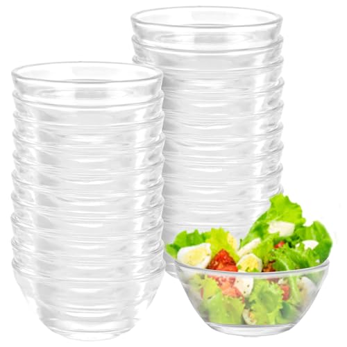 ZOFUN 20 cuencos para salsas de 6 cm de diámetro, cuencos de cristal para postres, vasos de postre de 30 ml, cuencos para aperitivos, cuencos de cristal templado, cuencos para postres, tapas y