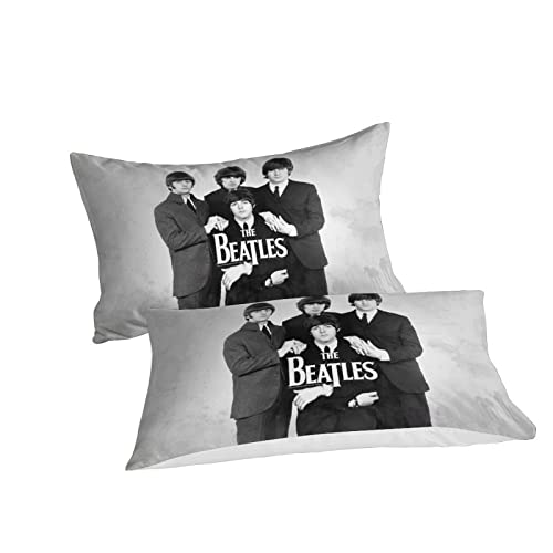 The Beatles Parure De Lit Décor Rock ‘n’ Roll,Groupe de Rock- Impression Numérique 3D-100 % Microfibre-Douce Et… - Les Beatles, Paul McCartney, John Lennon, RIngo Starr, George Harrison The Beatles Parure De Lit Décor Rock 'n' Roll,Groupe de Rock- Impression Numérique 3D-100 % Microfibre-Douce Et… – Image 3