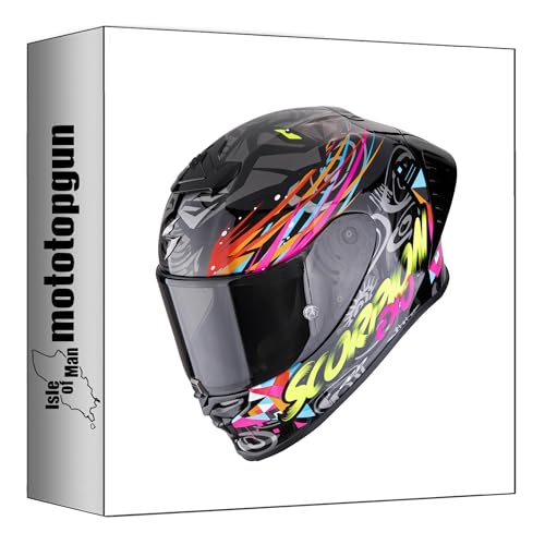 Casque intégral Scorpion EXO-R1 Evo II Air Savage noir bleu rose S