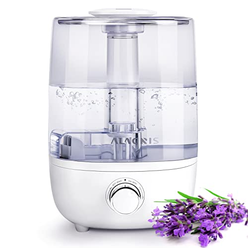 ALACRIS Luftbefeuchter 4L Top-Fill Humidifier bis zu 30h Laufzeit & Duale 360° Drehbare Dampfdüse kühler Nebel, Ultraschall Ultraleiser Raumbefeuchter für Schlafzimmer/Pflanzen, BPA frei Cover