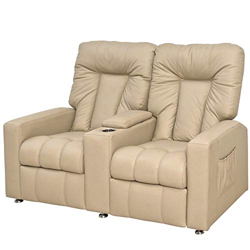 Poltrona Dupla Reclinável de Cinema Jetta MX8 Corino Bege - Matrix