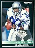 Sports Memorabilia John Williams Autographed Football Card (Seattle Seahawks) 1992 Pinnacle No.44
