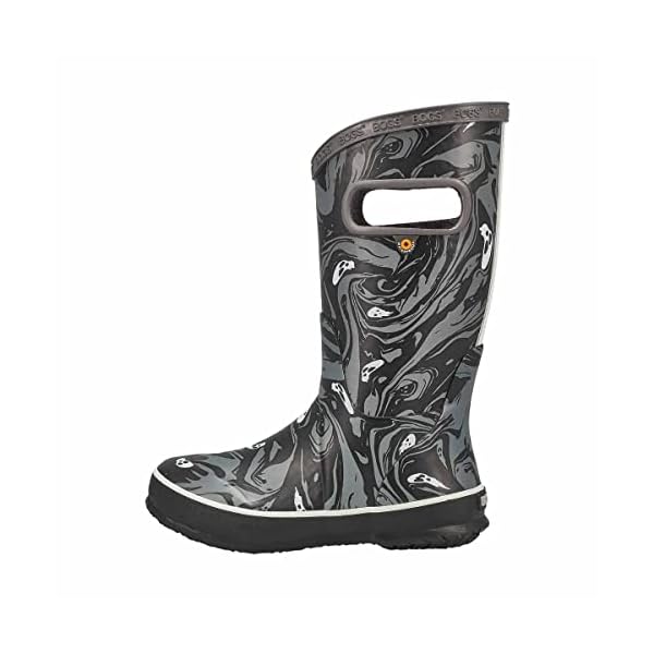BOGS Boy's Rainboot Spooky Waterproof Rain Boot Grey/Multi 2 Medium US