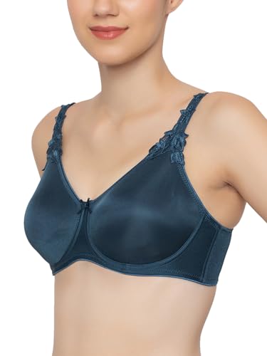 Image of Triumph Minimizer Women Bra Wired Non Padded High Support Big Cup Lingerie Visual Bust Reduction Comfort Bra Floral Lace Full Coverage Shapewear Wide Straps & U-Back Support Pack of 1