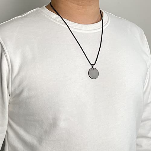 Moo&Lee Tungsten Pendant Necklace For Men Blanks Pendant Chain, Black #TOP1