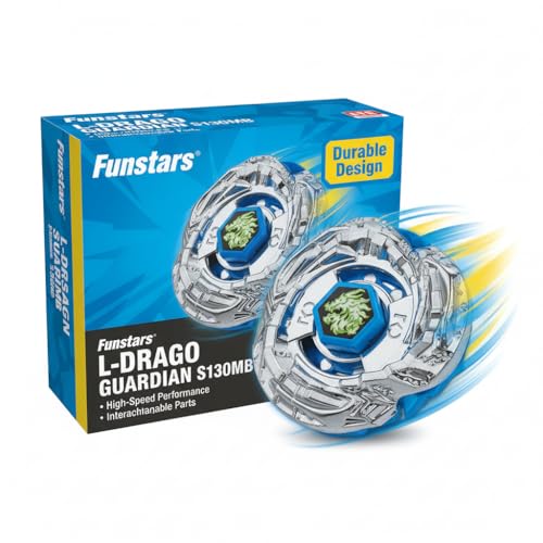 Image of Funstars L-Drago Guardian S130MB Metal Fury Battling Spinning Top with String Launcher (BB121B)