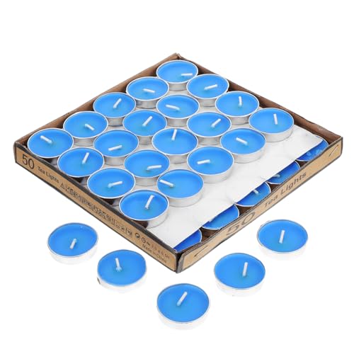 PRETYZOOM 50Pcs Round Votive Candles Smokeless Mini Tea Lights for Weddings Proposals and Romantic Dinners Decorative Favors for Creating Relaxing Ambiance