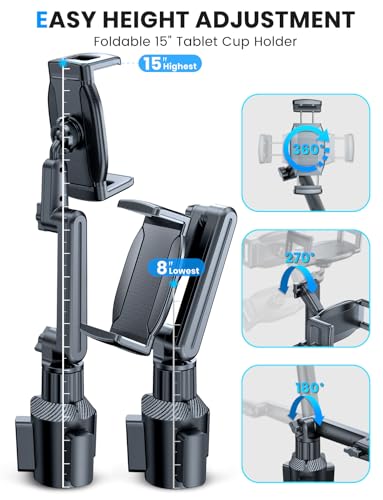 image for eSamcore Tablet Holder for Car, for iPad Cup Holder Car Mount with 1.5