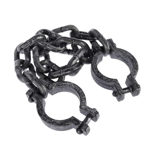 QINQINZIJIN Kunststoff Gefangener Handgelenk Halloween Kette, Fessel für Gefangene, Halloween Spielzeug Kette Handschellen Leichte Fesseln, Gefängnis Kostüm Accessoires, für Karneval Cosplay