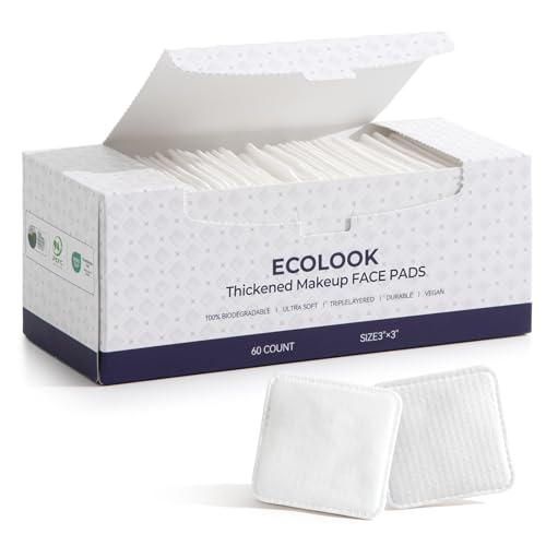ECOLOOK Triple-Layer Cotton Facial Pads | Textured Exfoliating & Ultra-Soft Cotton Pads for Face | Reinforced Edges,Lint-Free & No Tear | Gentle for All Skin Types | Pair with Toner -1 Pack