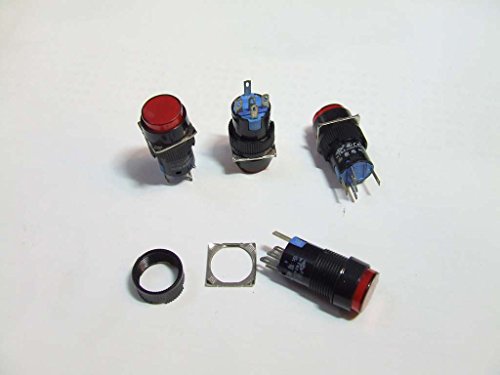 Pulsante n.a - n.c.con spia a led rossa sempre