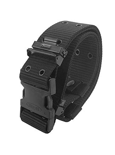 Tactical Military Belt, Heavy Duty Nylon Webbing with Quick-Release Buckle, Black, for Hiking, Climbing, Army-picture-51