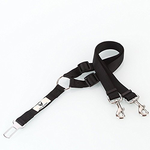 New Journey Double Pet Dog Car Seat Belt Black Nylon Material Safety 26-40in New Journey Double Pet Dog Car Seat Belt Black Nylon Material Safety 26-40in