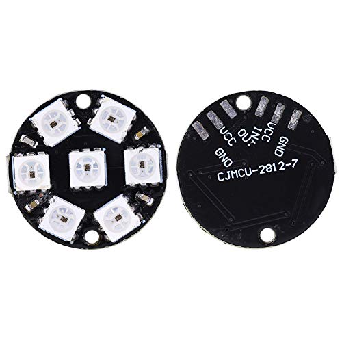 ViaGasaFamido 10Pcs Panel de lámpara LED Práctico Anillo Redondo LED Placa de Desarrollo del Controlador Circuito de Control Color Luz Cjmcu 7 bits WS2812 5050 RGB