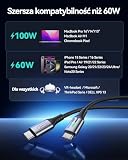 INIU USB-C Kabel, 100W [2-pak 6.6 stopy] Szybkie ładowanie Kabel