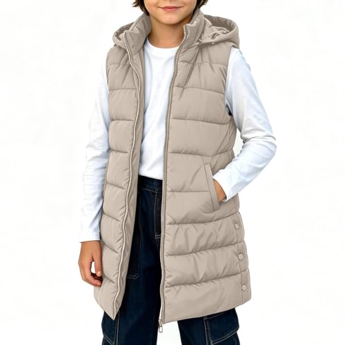 TERGHTP Boys Girls Puffer Vest Hooded Sleeveless Quilted Outerwear Jacket - image 2