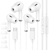 Cuffie USB C per iPhone 17 16 15 Pro Max, Hi-Fi Stereo 2 Pack USB C Auricolari con filo, In-Ear Cuffie Type C con Microfono per iPhone 17/16/15 Pro, Galaxy S23/S22/S21/S20/Ultra Note 10/20, Pixel 9