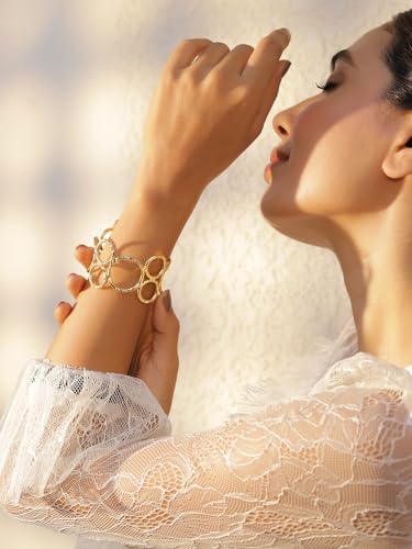 Image of Rubans Cuff Bracelet Stylish Statement Western Jewellery Gift for Women & Girls