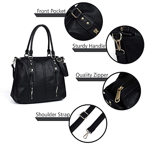 Gladdon Hobo Bags for Women Large Capacity Top Handle Bags with Multi Pocket Tote Shoulder Handbags Faux Leather Crossbody Bag for Work School Travel - Image 6