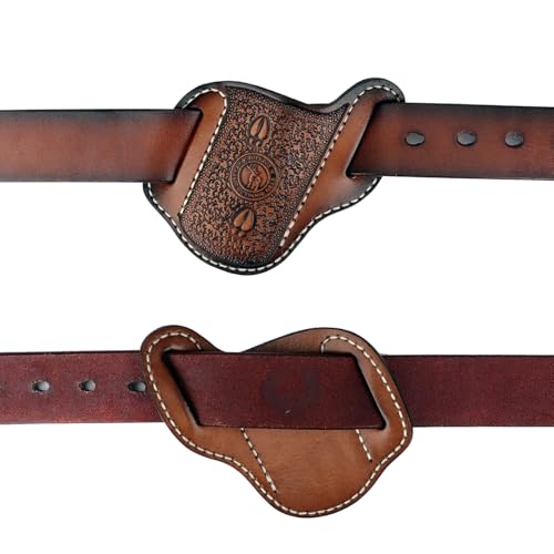 TOURBON Lederscheide für Taschenmesser, Klappmessertasche für Gürtel, Outdoor, Camping, Jagd