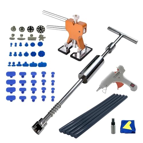 Kit de reparación de abolladuras de carrocería Martillo De Metal For Abolladura De Carrocería De Coche, Herramienta Extractora For Quitar Bollos, Kit De Reparación De Abolladuras Sin Pintura, Ventosa,