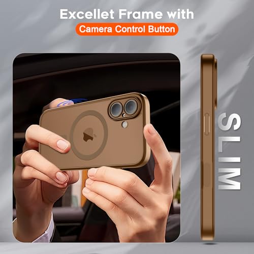 SUPFINE Magnetic for iPhone 16 Case with Camera Control Button,[Full Camera Protection][1+Tempered Glass Screen Protector] Slim Translucent Matte Shockproof Phone Cover,Brown by SUPFINE - Used condition - Image 7