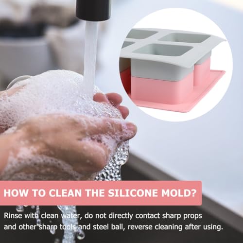 Molde de silicona flexible de 2 piezas y 4 cavidades para jabones y pasteles hechos en casa 6