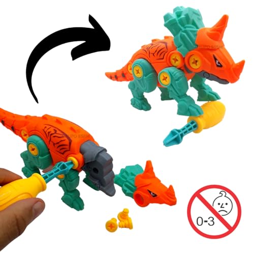 Dino Monta e Desmonta Azul Brinquedinho Infantil Dino Dinossauro De Montar E Desmontar