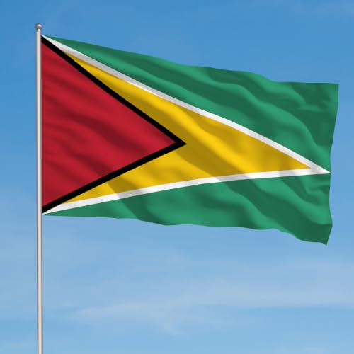 Image of AhfuLife Guyana Flag 3x5 Ft, Large Guyanese Flags for Outside - Double Side with Brass Eyelets for Olympic Party Decorations, Soccer Party Decoration Bar Garden Street Decoration Indoor Outdoor