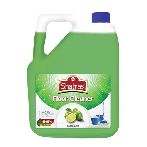 Shatras 5L Green Lime Fresh Floor Cleaner 100x Disinfectant, 99.9% Germs Free & Child-Pet Safe, Triple Germ Action For Homes, Kitchen, Offices & Commercial Use Floor Cleaning Liquid