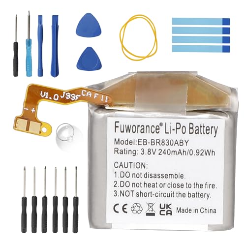 Fuworance 240mAh 3.8V EB-BR830ABY Batterie de Remplacement Compatible avec Samsung Galaxy Watch Active 2 40 mm SM-R830 SM-R835 Montre connectée Batterie...
