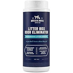 Rocco & Roxie Litter Box Odor Eliminator, Best Natural Urine Deodorizer, Cat Box Deodorizer, Smell Control, Odor Absorber, Safe for Kitty, 12 oz