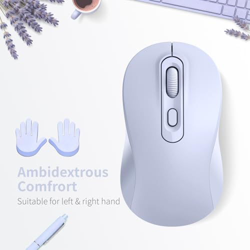 Image of Wireless Mouse, 2026 New Model, Silent Click Ergonomic Design, Portable, 4 Buttons, Adjustable DPI (800 /1200 /1600), for Laptop /PC /Office (Violet)