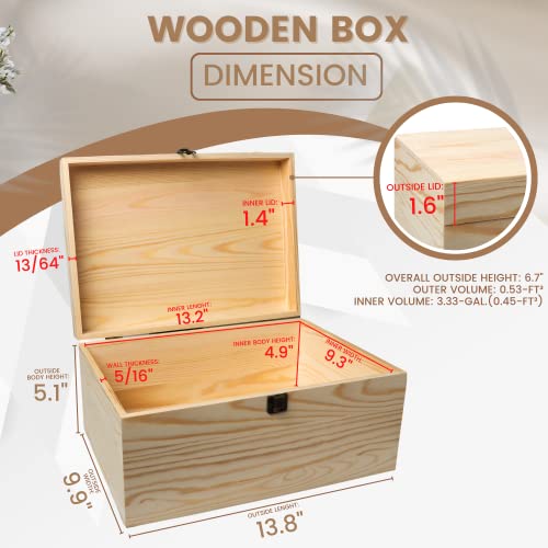 Vikos Products WOODBOXA13 13.8X9.9X6.7-Inch/ 3.33-Gal. X-Large Unfinished Wooden Box thumb #1