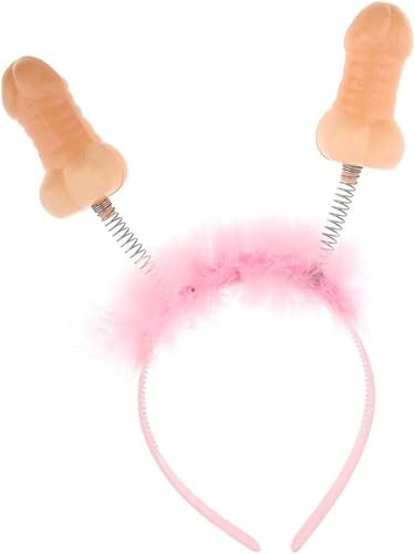 ペニス形 ヘッドバンド 独身パーティー 盛り上げ ドッキリ小道具 写真用 罰ゲーム ふわふわヘッドバンド 面白い いたずら 大人用 ピンクのサムネイル