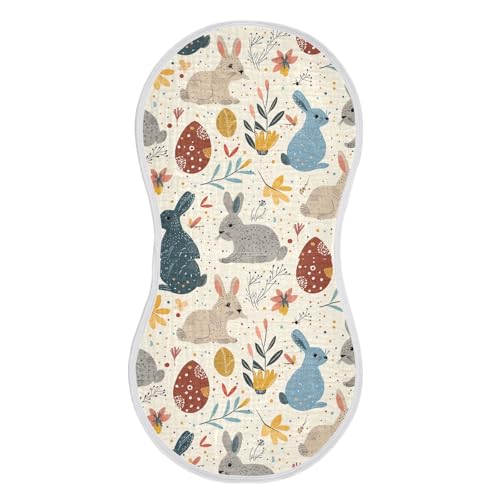 Retro Easter Bunnies Cotton Large Burp Cloths for Baby Soft Touch Baby Cloth for Set of 2, 22x11in2