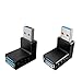 USB 3.0 Male to Female Right Angle Adapter, 90 Degree, USB Upward and Downward Connector