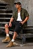 Pantalones cortos de mezclilla cargo para hombre, ajuste relajado, largo debajo de la rodilla, jorts de trabajo 6