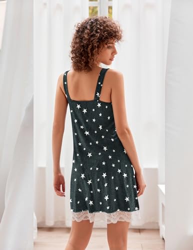 Image of Ekouaer Womens Nightgown 2 Pack Nightgown V Neck Lace Sleepwear Sleeveless Chemise Women's nightgowns & sleepshirts S-XXL