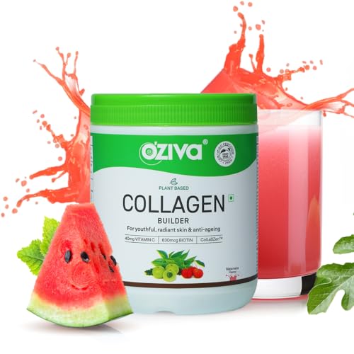 OZiva Vegan Collagen (Watermelon) for Skin, Hair & Nails | Plant-Based Collagen Peptides Supplement for Men & Women | Non-GMO, No Sugar Added | Powder, 125g (Pack of 1)